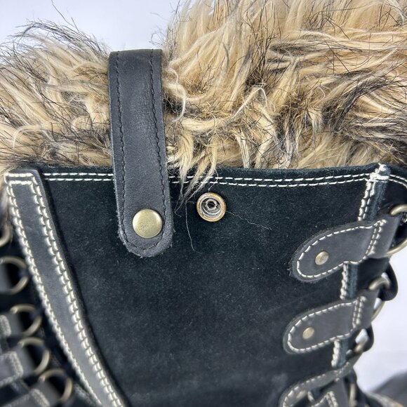 Sorel Boots Womens Size 7 Joan Of Arctic Waterproof Insulated Black Lace Up - Picture 14 of 16
